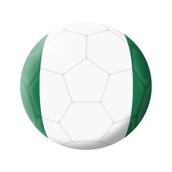 A Nigeria soccer ball football 3d illustration isolated on white with clipping path