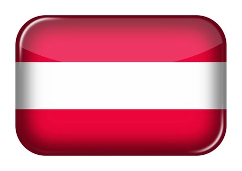 An Austria web icon rectangle button with clipping path 3d illustration