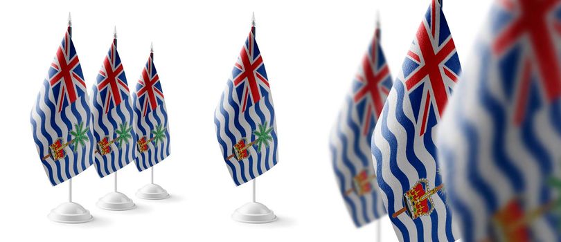 Set of British Indian Ocean Territory national flags on a white background.