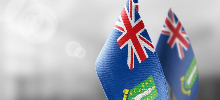 Patch of the national flag of the British Virgin Islands on a white t-shirt.