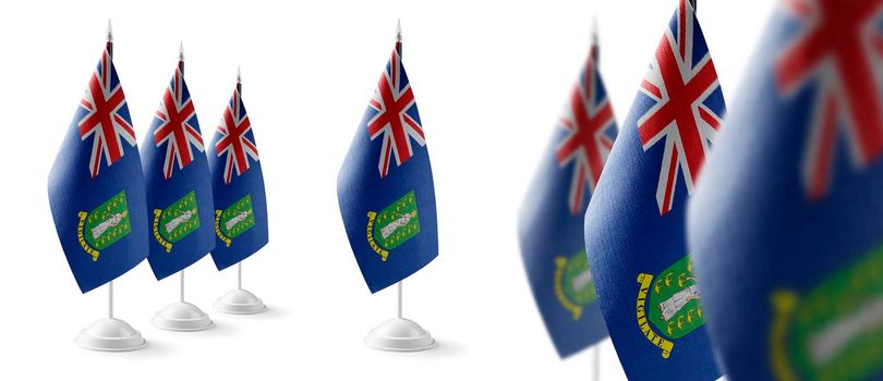 Set of British Virgin Islands national flags on a white background.