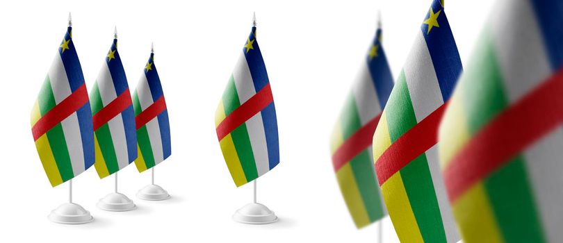Set of Central African Republic national flags on a white background.