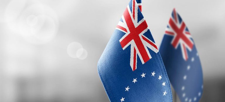 Patch of the national flag of the Cook Islands on a white t-shirt.