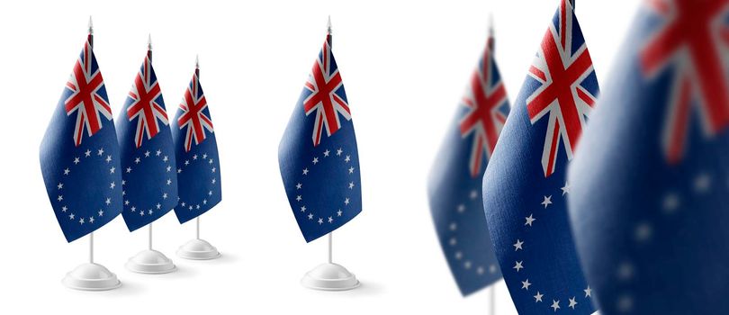 Set of Cook Islands national flags on a white background.