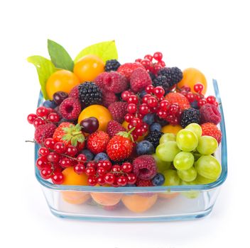 berry mix isolated on a white background.