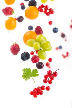 berry mix isolated on a white background.