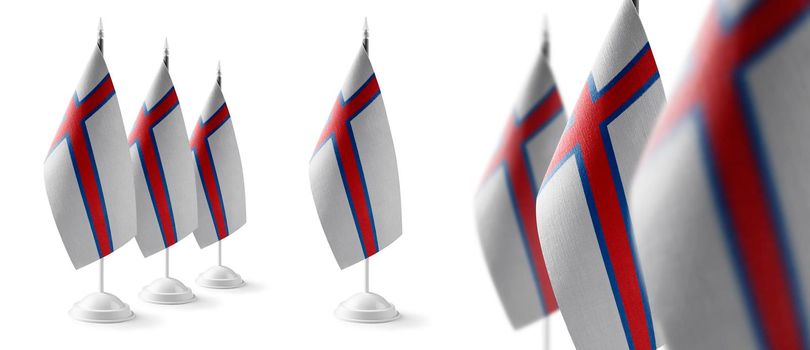 Set of Faroe Islands national flags on a white background.