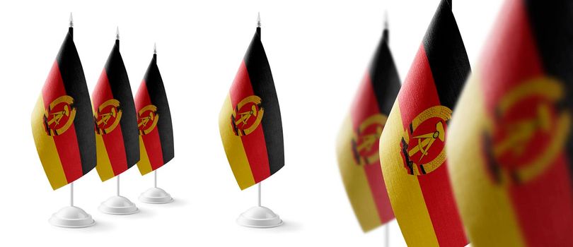 Set of GDR national flags on a white background.