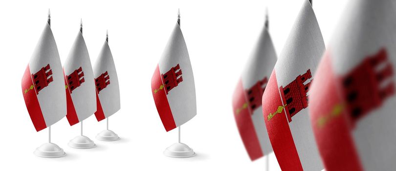 Set of Gibraltar national flags on a white background.