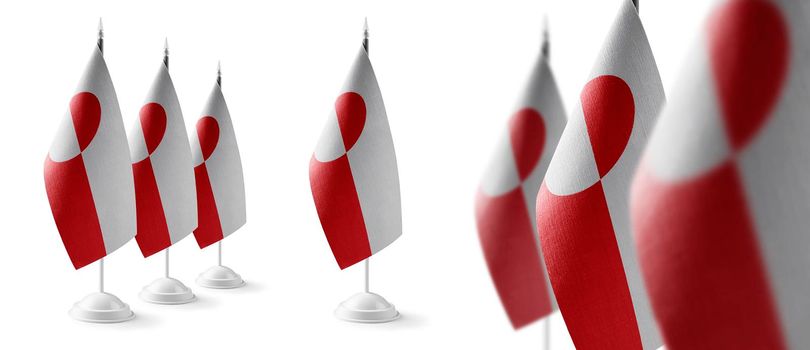 Set of Greenland national flags on a white background.