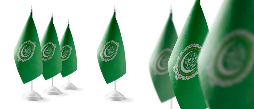 Set of Arab League national flags on a white background.