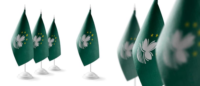 Set of Macao national flags on a white background.