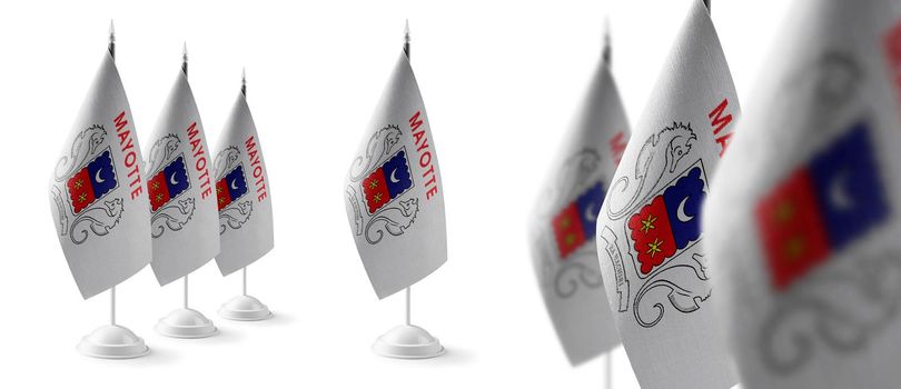 Set of Mayotte national flags on a white background.