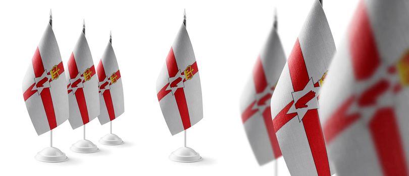 Set of Northern Ireland national flags on a white background.