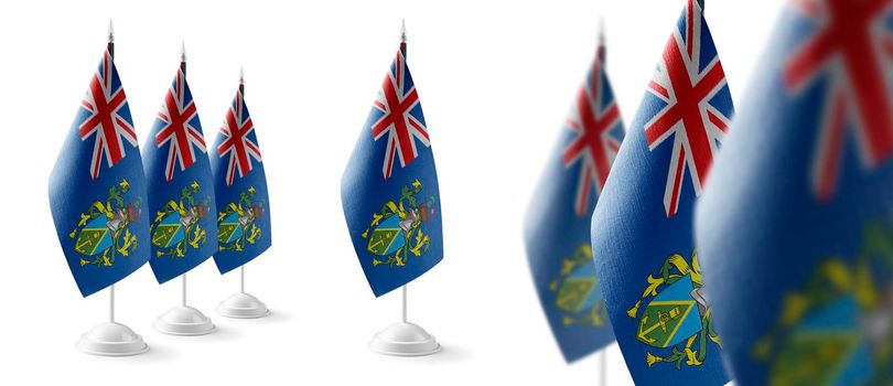 Set of Pitcairn Islands national flags on a white background.