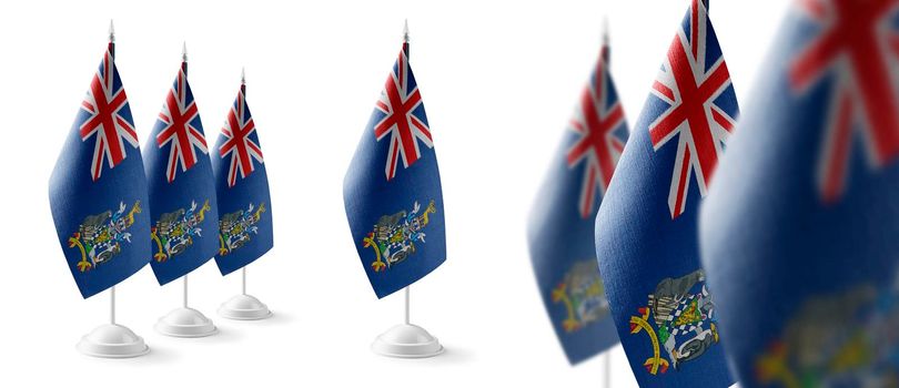 Set of South Georgia and the South Sandwich Islands national flags on a white background.