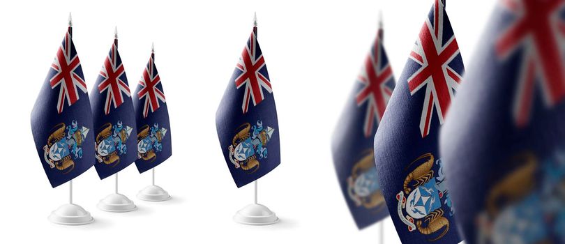 Set of Tristan da Cunha national flags on a white background.