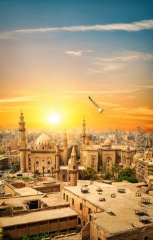 View of the Mosque Sultan Hassan in Cairo