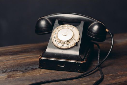 retro telephone old technology communication vintage nostalgia. High quality photo