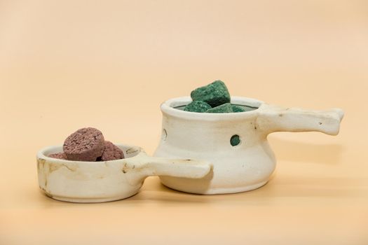 incense burners and variety of aromatic smoke bombs