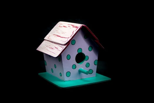 houses for birds made of wood and hand painted
