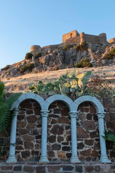 ancient castle on a mountain in a town in southern Andalusia Spain