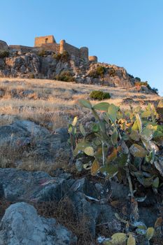 ancient castle on a mountain in a town in southern Andalusia Spain