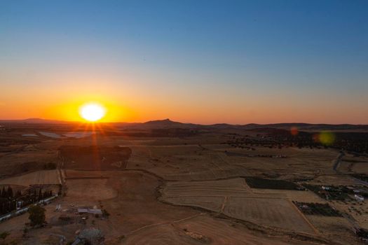 Sunset from the mountain of an Andalusian village in southern Spain