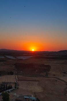 Sunset from the mountain of an Andalusian village in southern Spain