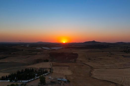 Sunset from the mountain of an Andalusian village in southern Spain