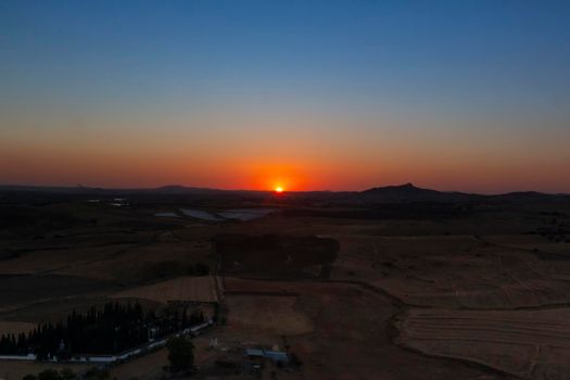 Sunset from the mountain of an Andalusian village in southern Spain