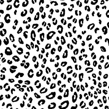 Abstract modern leopard seamless pattern. Animals trendy background. Black and white decorative vector illustration for print, card, postcard, fabric, textile. Modern ornament of stylized skin.