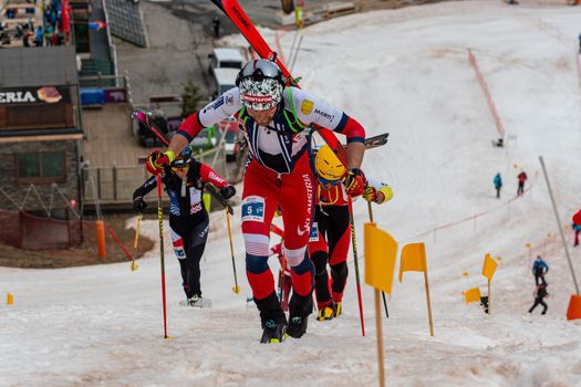 Arinsal, Andorra : 2021 March 2 : ZUGG Daniel AUT in the ISMF WC Championships Comapedrosa Andorra 2021- RelayRace Men.