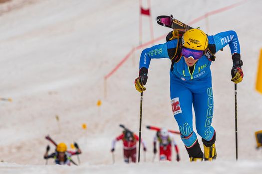 Arinsal, Andorra : 2021 March 2 : BOSCACCI Michele ITA in the ISMF WC Championships Comapedrosa Andorra 2021- RelayRace Men.