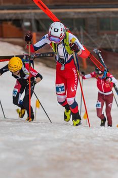 Arinsal, Andorra : 2021 March 2 : GANAHL Daniel AUT in the ISMF WC Championships Comapedrosa Andorra 2021- RelayRace Men.