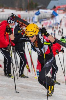 Arinsal, Andorra : 2021 March 2 : SEVENNEC Alexis in the ISMF WC Championships Comapedrosa Andorra 2021- RelayRace Men.