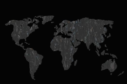 Roughly outlined world map with a colorful background patterns