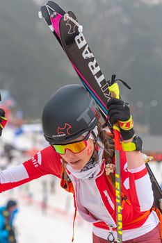 Arinsal, Andorra : 2021 March 3 : SCHMID Alessandra SUI in the ISMF WC Championships Comapedrosa Andorra 2021- Relay Race Women.