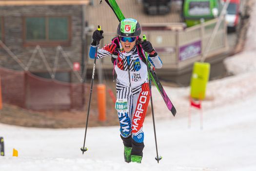 Arinsal, Andorra : 2021 March 3 : JAGERCIKOVA Marianna SVK in the ISMF WC Championships Comapedrosa Andorra 2021- Relay Race Women.