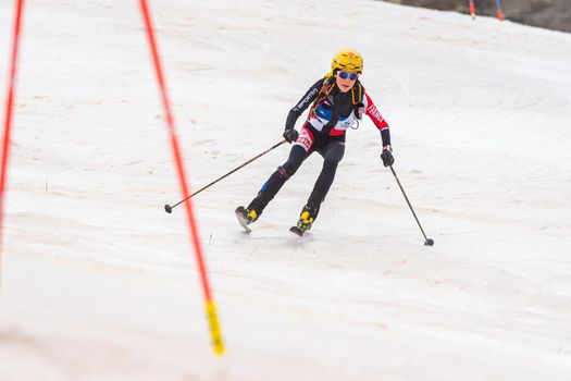 Arinsal, Andorra : 2021 March 3 : SCHMID Alessandra SUI in the ISMF WC Championships Comapedrosa Andorra 2021- Relay Race Women.