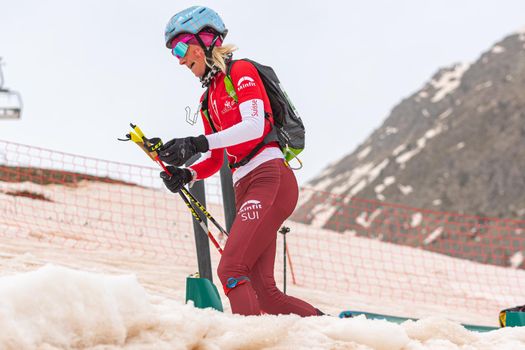 Arinsal, Andorra : 2021 March 3 : KREUZER Victoria SUI in the ISMF WC Championships Comapedrosa Andorra 2021- Relay Race Women.