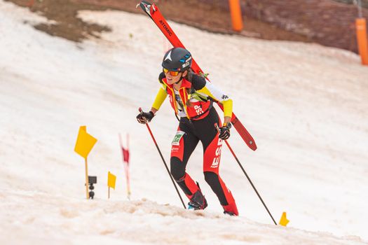 Arinsal, Andorra : 2021 March 3 : SCHMID Alessandra SUI in the ISMF WC Championships Comapedrosa Andorra 2021- Relay Race Women.
