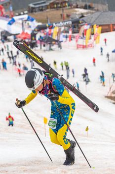 Arinsal, Andorra : 2021 March 3 : SCHMID Alessandra SUI in the ISMF WC Championships Comapedrosa Andorra 2021- Relay Race Women.