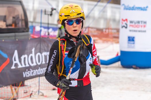 Arinsal, Andorra : 2021 March 3 : SCHMID Alessandra SUI in the ISMF WC Championships Comapedrosa Andorra 2021- Relay Race Women.