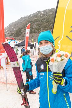 Arinsal, Andorra : 2021 March 2 : VERONESE Ilaria ITA in the ISMF WC Championships Comapedrosa Andorra 2021- Sprint Senior Woman.