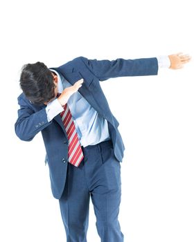 Young business men portrait in suit over white background