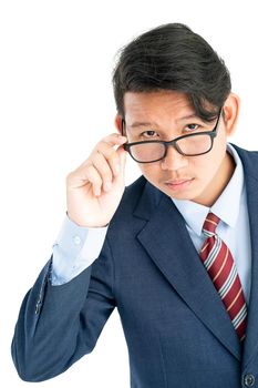 Young asian business men portrait in suit  over white background