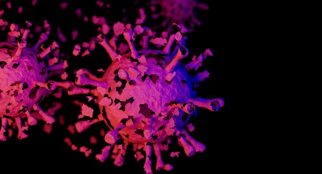 Eliminate of coronavirus. Corona virus breaking up into pieces. Treatment, vaccine or drug concept. 3D rendering.