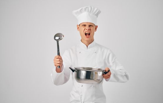 chef professional kitchenware food preparation restaurant service. High quality photo
