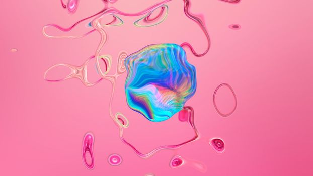 Abstract futuristic background with rainbow shape. 3d image